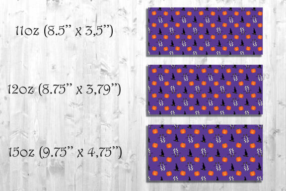 Halloween Mug Sublimation Bundle. Set of 8 PNG Mug wrap Designs. 11oz, 12oz, 15oz mug sublimation designs.