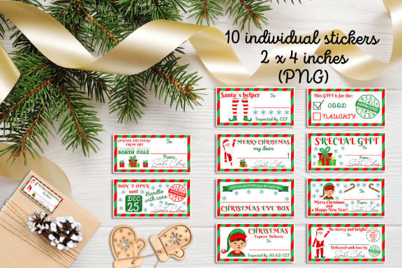 Christmas Delivery Gift Stickers Bundle.