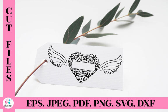 Dog Memorial SVG Bundle. Paws print heart SVG Cut Files. Dog Paws Svg.