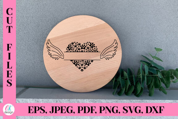 Dog Memorial SVG Bundle. Paws print heart SVG Cut Files. Dog Paws Svg.