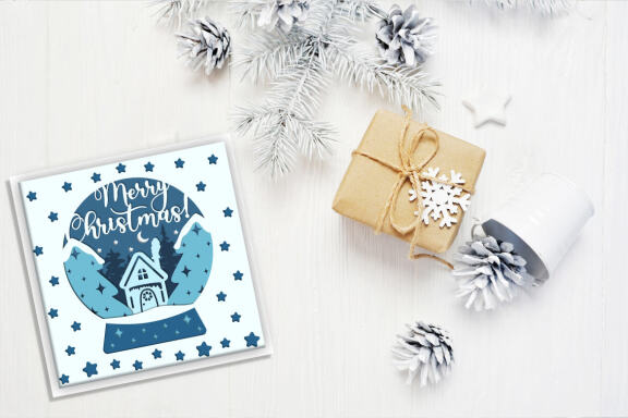 Christmas globe shadow box SVG, 3d Layered Paper cut Cutting File. Christmas shadow box.