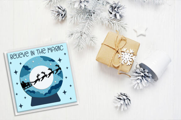 Christmas globe shadow box SVG, 3d Layered Paper cut Cutting File. Christmas shadow box.