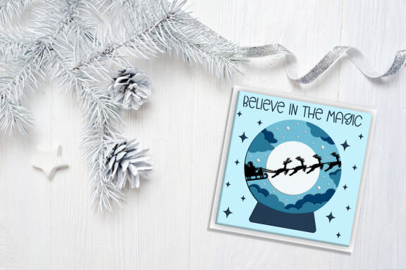 Christmas globe shadow box SVG, 3d Layered Paper cut Cutting File. Christmas shadow box.