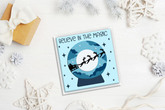 Christmas globe shadow box SVG, 3d Layered Paper cut Cutting File. Christmas shadow box.