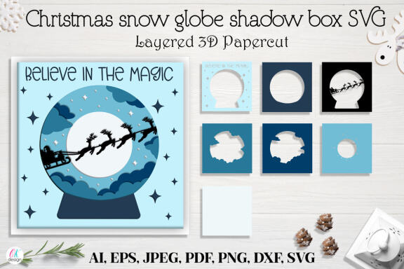 Christmas Shadow Box Svg