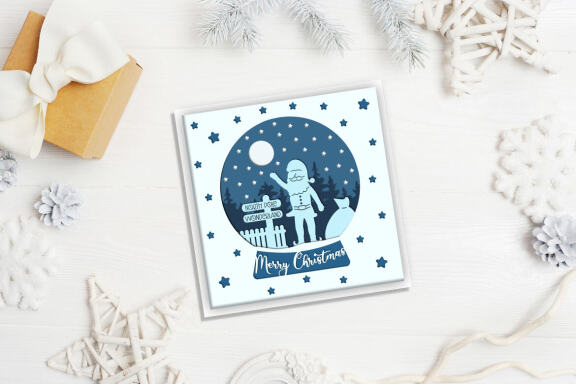Christmas globe shadow box SVG, 3d Layered Paper cut Cutting File. Christmas shadow box.