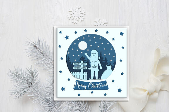 Christmas globe shadow box SVG, 3d Layered Paper cut Cutting File. Christmas shadow box.