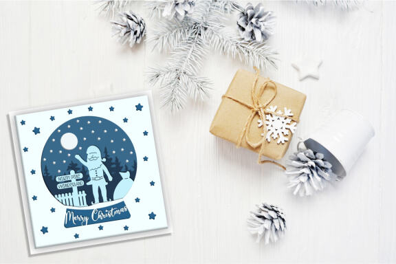 Christmas globe shadow box SVG, 3d Layered Paper cut Cutting File. Christmas shadow box.