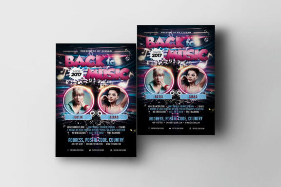 Back to Music Flyer Template