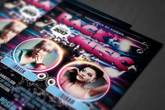 Back to Music Flyer Template