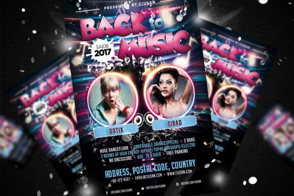 Back to Music Flyer Template