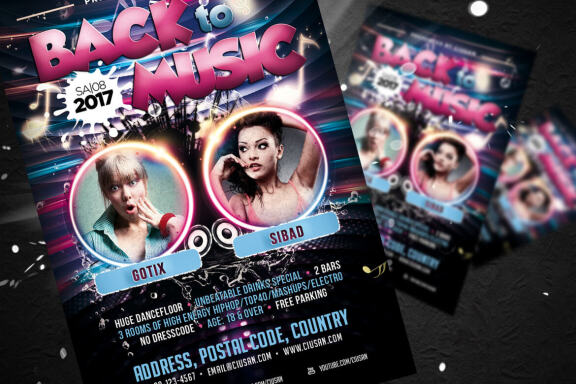 Back to Music Flyer Template