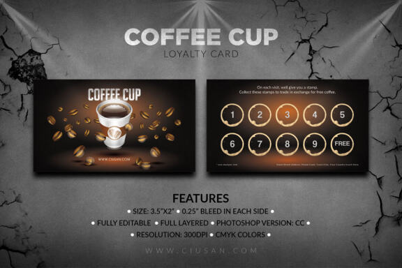 Coffee Cup Loyalty Card