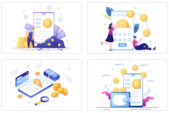 15 Cryptocurrency Blockchain Wallet Application Illustration
