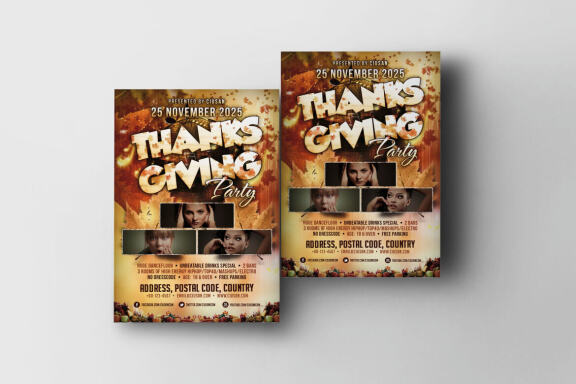 Thanksgiving Party Flyer Template