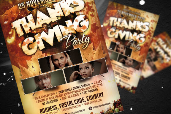 Thanksgiving Party Flyer Template