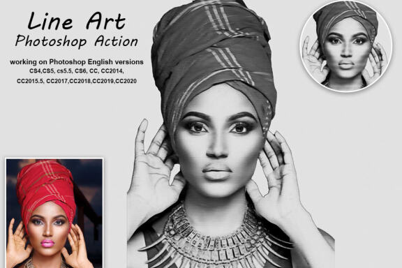 Line Art Photoshop Action