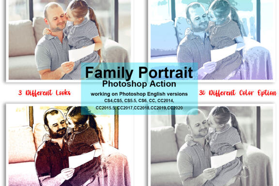 Family Portrait Photoshop Action