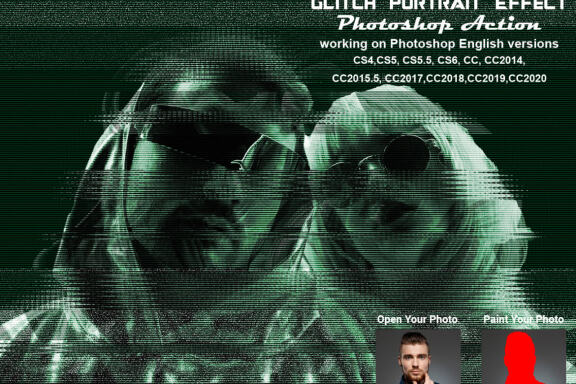 Glitch Portrait Effect Photoshop Action