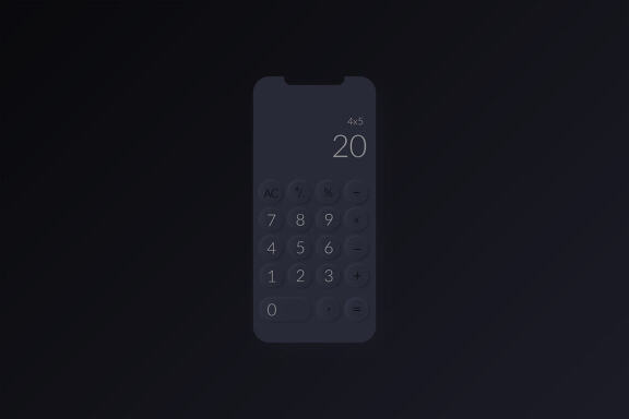 Calculator Neumorphic Screen Mockup
