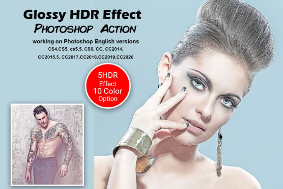 Glossy HDR Effect Photoshop Action