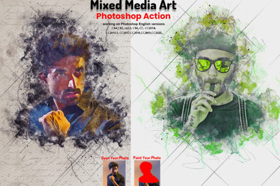 Mixed Media Art Photoshop Action