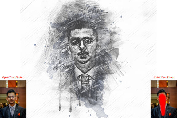Pro Sketch Portrait Photoshop Action