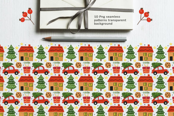 Happy winter 10 seamless patterns Jpeg Png