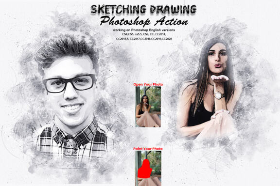 Sketching Drawing Photoshop Action