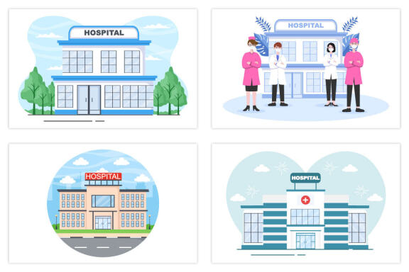 20 Hospital Building for Healthcare Illustration