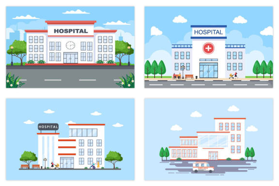 20 Hospital Building for Healthcare Illustration