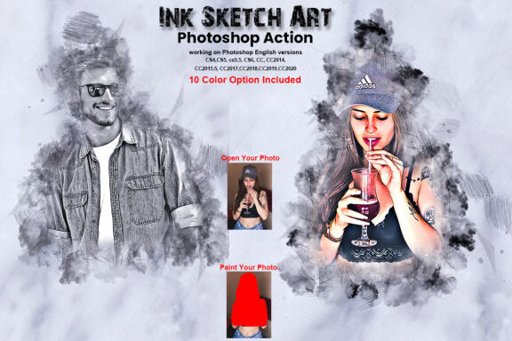 Ink Sketch Art Photoshop Action