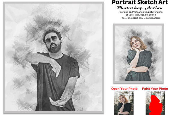 Portrait Sketch Art Photoshop Action