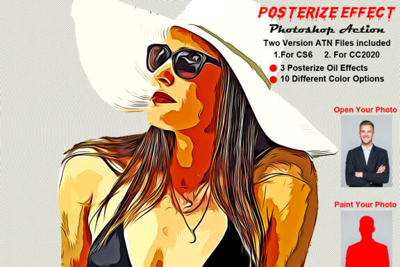 Posterize Effect Photoshop Action