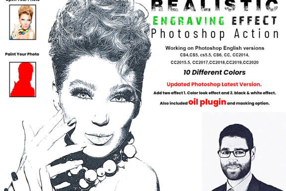 Realistic Engraving Effect Photoshop Action