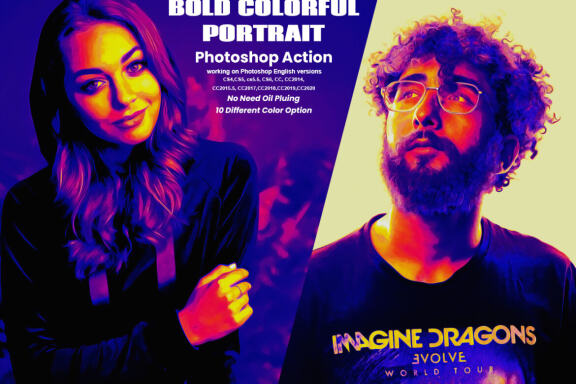 Bold Colorful Portrait Photoshop Action