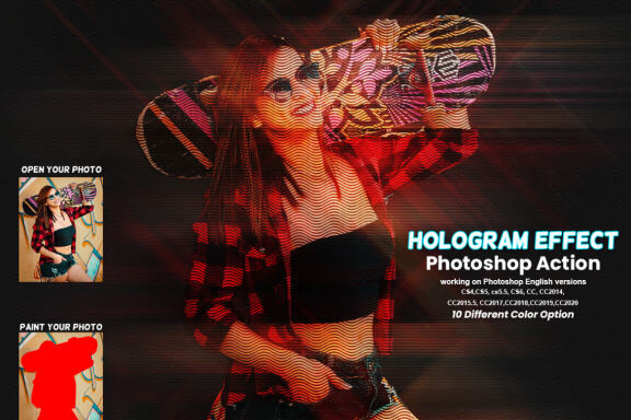 Hologram Effect Photoshop Action