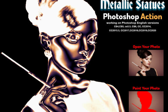 Metallic Statues Photoshop Action