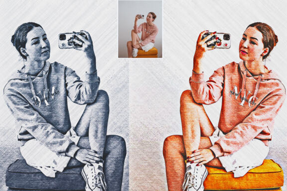 Mezzotint Art Photoshop Action