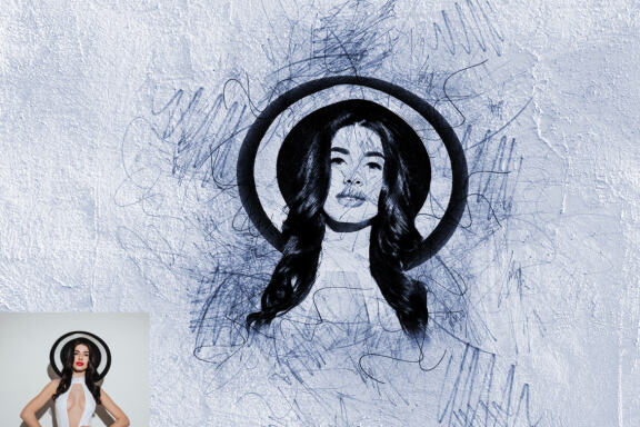 Portrait Scribble Sketch  Photoshop Action