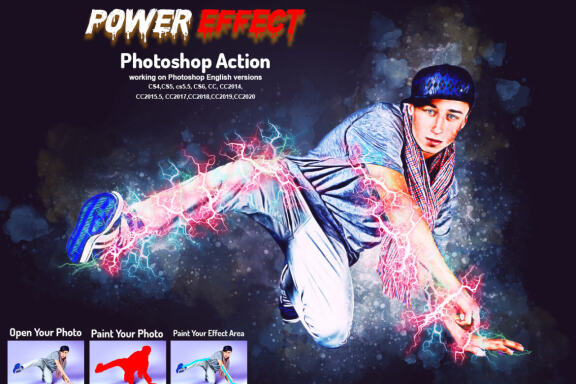 Power Effect Photoshop Action