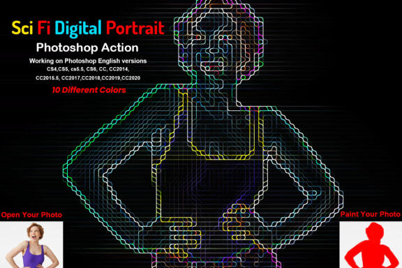 Sci-fi Digital Portrait Photoshop Action