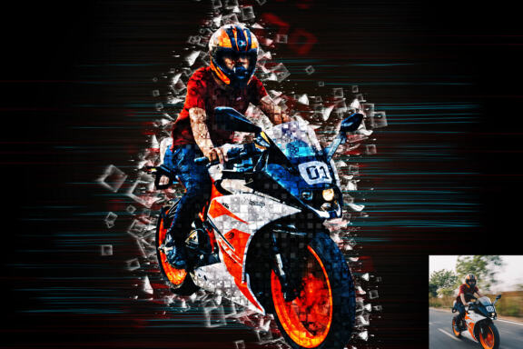 Pixel Stream Effect Photoshop Action