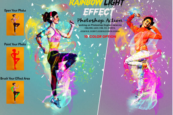 Rainbow Light Effect Photoshop Action