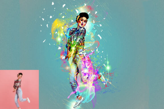 Rainbow Light Effect Photoshop Action