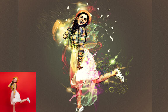Rainbow Light Effect Photoshop Action
