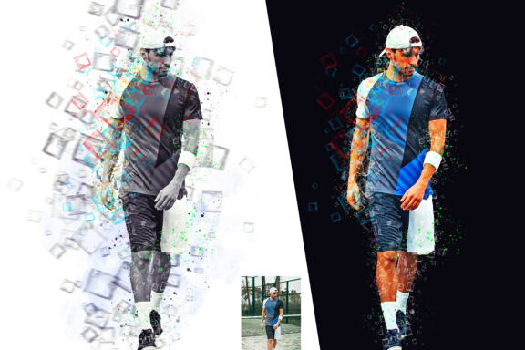 Pixel Shatter Effect Photoshop Action