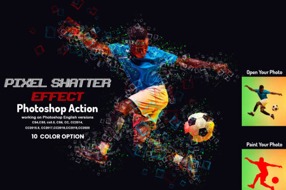 Pixel Shatter Effect Photoshop Action