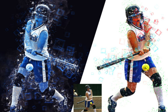Pixel Shatter Effect Photoshop Action