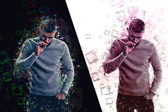 Pixel Shatter Effect Photoshop Action